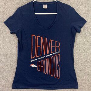 Denver Broncos Shirt Women’s Medium‎ Navy Blue NFL Short Sleeve T-shirt